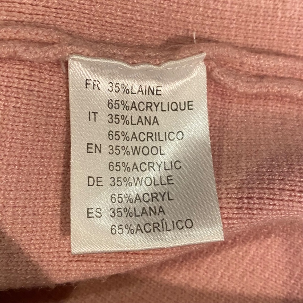 Pink Wool Blend Deer Appliqué Sweater Tunic Cottagecore M - Picture 14 of 16